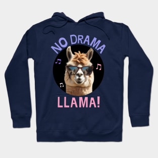 No Drama Llama Cool Alpaca with Sunglasses Funny Hoodie